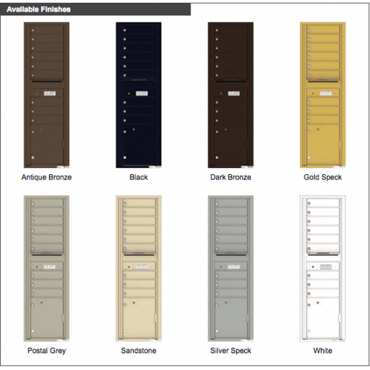 4C16S-14 - 14 Tenant Doors with Outgoing Mail Compartment - 4C Wall Mount Max Height Mailboxes